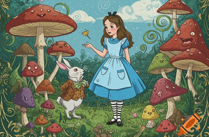 Alicia en el País de las Maravillas ¿Un viaje psicodélico de Amanita muscaria? Alicia en el País de las Maravillas
